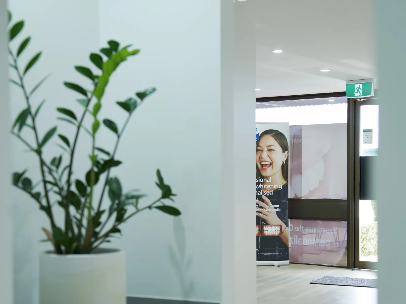 A Philips Zoom teeth whitening display in the clinic